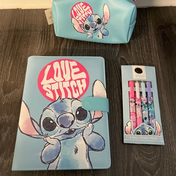 Disney Office Nwt Lilo And Stitch Notebook Pen And Pencil Case